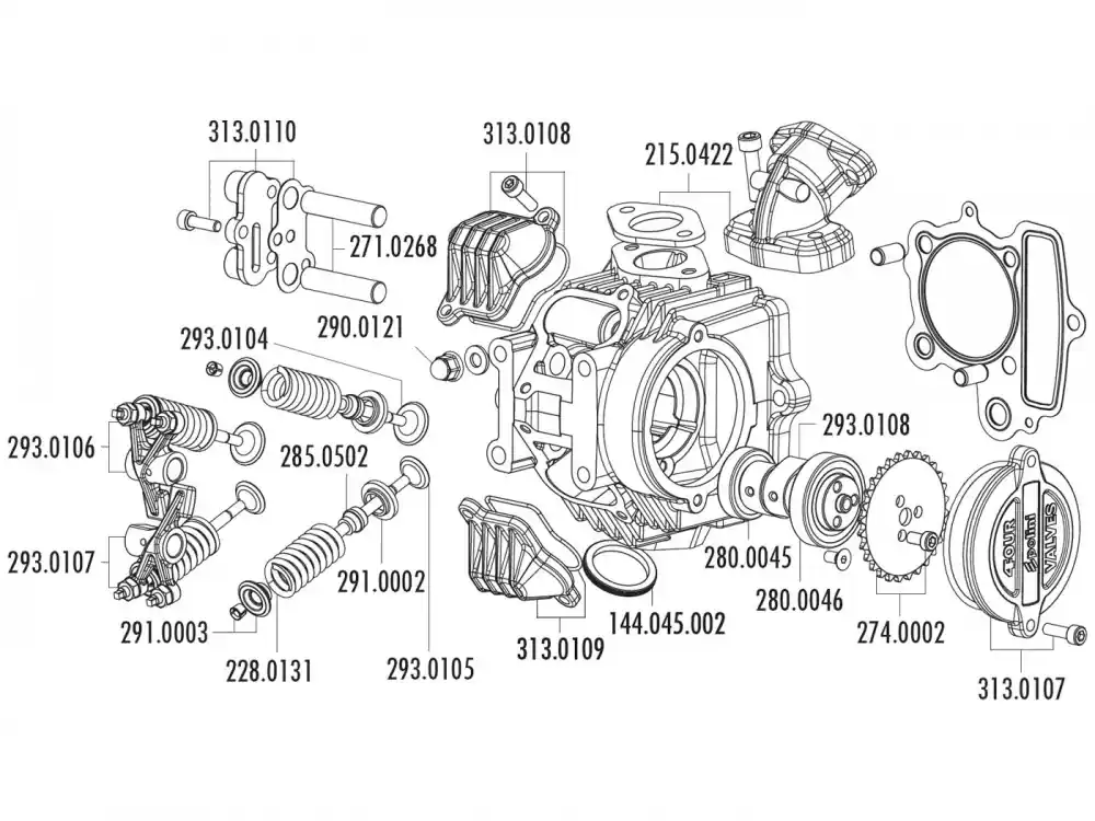 Deckel Einlassventile Polini für 4V Zylinderkopf für Honda XR 50, Polini XP4T Bestpreis