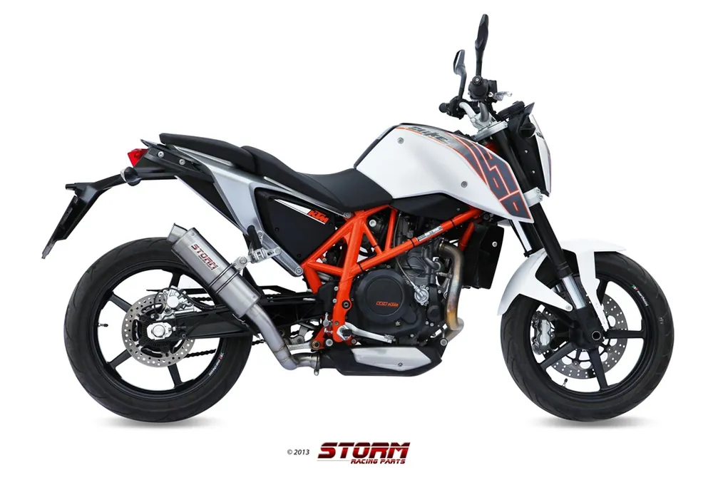 Expressversand Auspuff Storm SLIP-ON GP Edelstahl mit ABE für KTM Duke / R 690 ccm Bj. 2012 - 2015