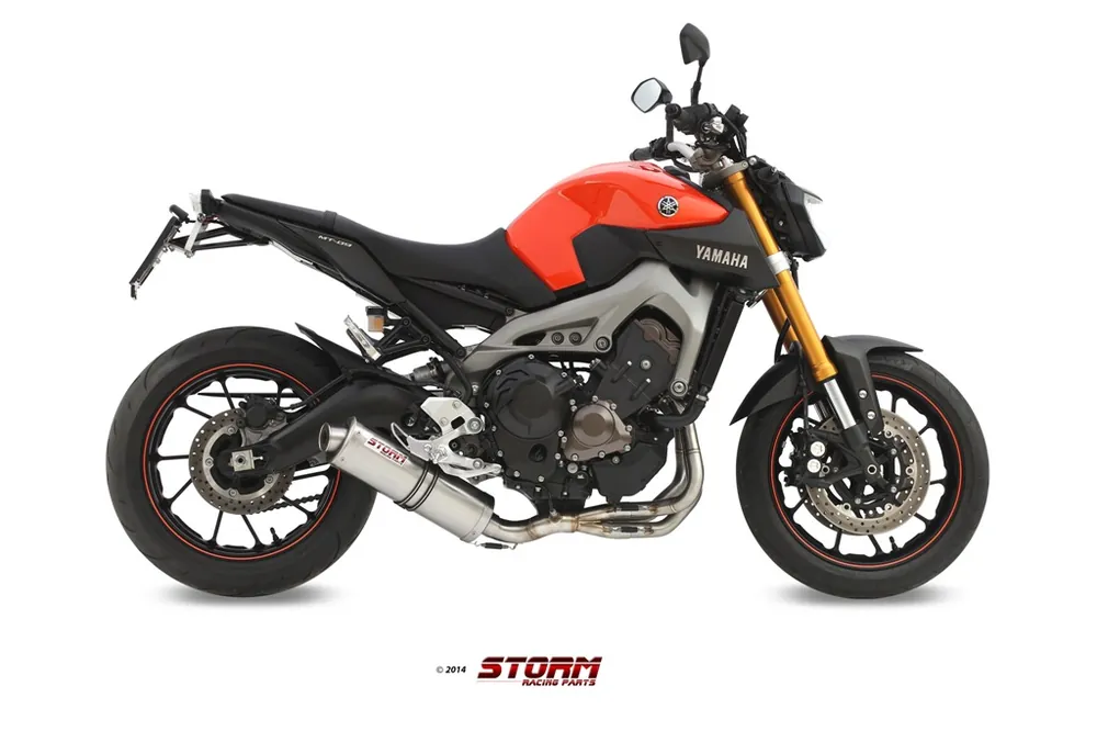 Finale Aktion Auspuff Storm Komplettanlage 3x1 oval Edelstahl mit ABE für Yamaha MT-09 847 ccm Bj. 2014 - 2015