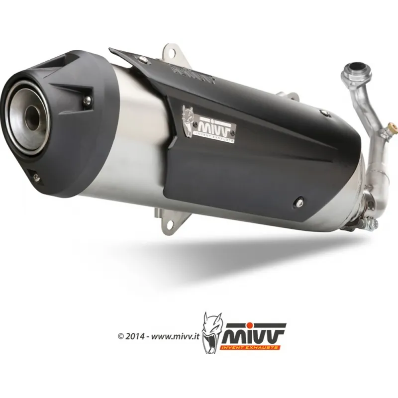 Ausverkauf Auspuffanlage Mivv Komplettanlage 1x1 Edelstahl Urban für Gilera Runner VXR ST VX Nexus , Aprilia SR Max 125 / 200 / 250 / 300 ccm