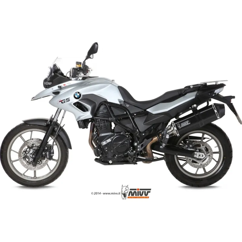 Markenware Auspuffanlage Mivv SLIP-ON Edelstahl schwarz Speed Edge Sport für BMW F GS 700 ccm Bj. 2013 - 2015