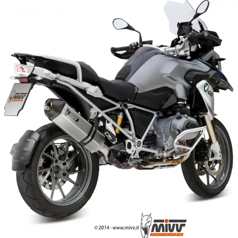 Auspuffanlage Mivv SLIP-ON Edelstahl mit Carbon Kappe Speed Edge Sport für BMW R GS Adventure 1200 ccm Bj. 2013 - 2015 Expressversand