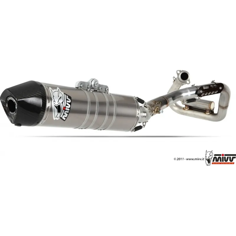 Auspuffanlage Mivv Komplettanlage 1x1 Edelstahl mit Carbon Kappe Oval Stronger für Honda CRF R 450 ccm Bj. 2011 - 2012 Neuheit