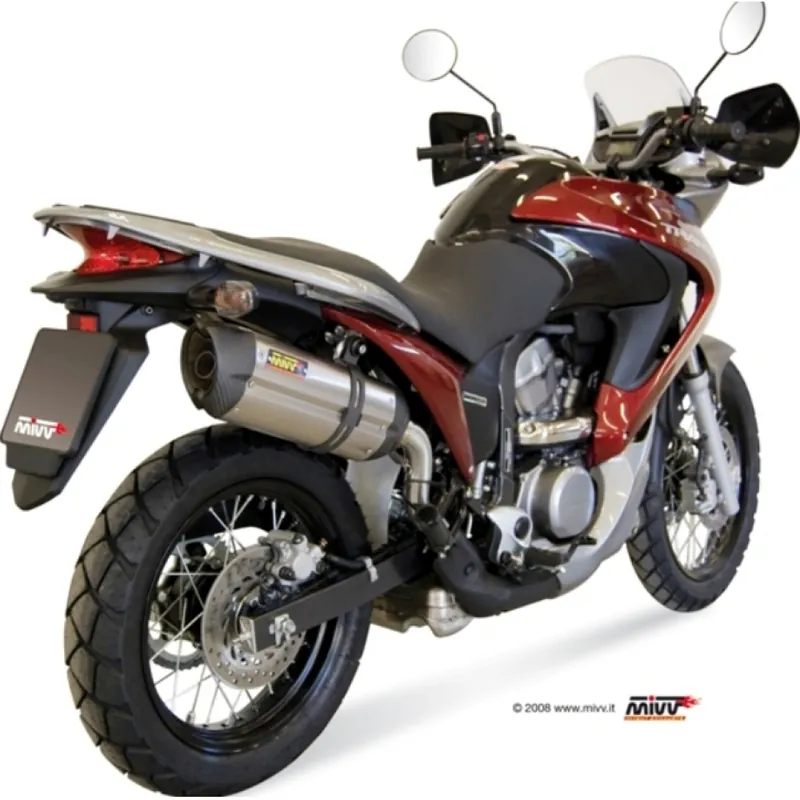 Solange Der Vorrat Reicht Auspuffanlage Mivv SLIP-ON Edelstahl mit Carbon Kappe Suono Sport für Honda XL V Transalp 700 ccm Bj. 2008 - 2012