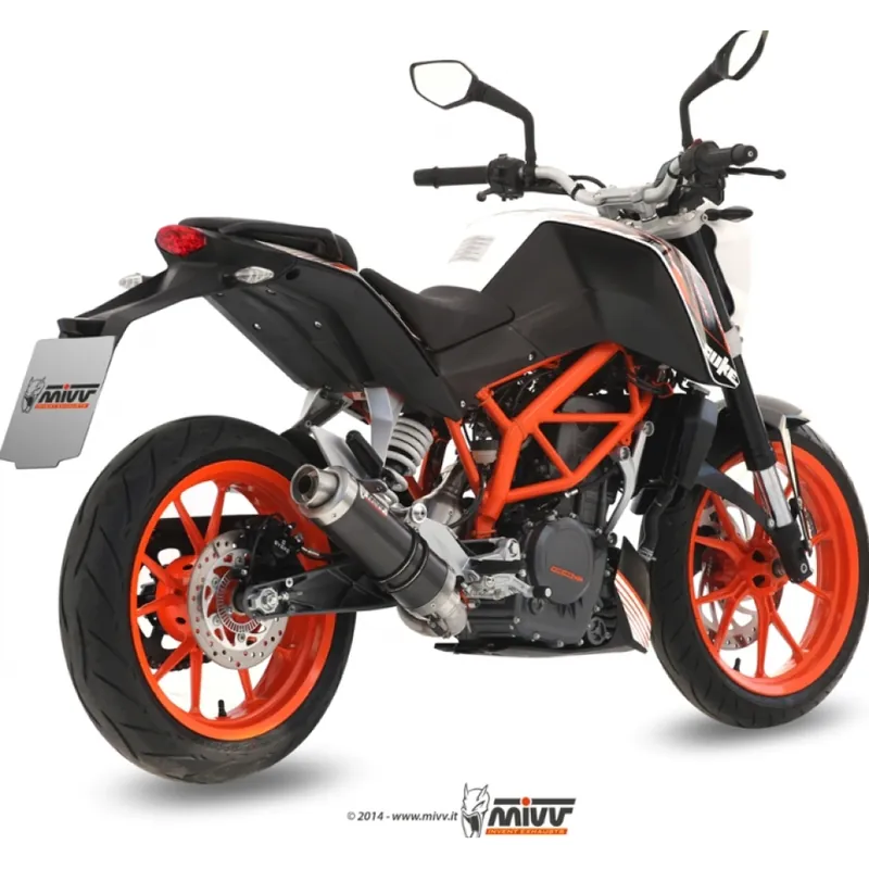 Wochenendangebot Auspuffanlage Mivv Komplettanlage 1x1 Edelstahl schwarz GP Sport für KTM Duke 390 ccm Bj. 2013 - 2015