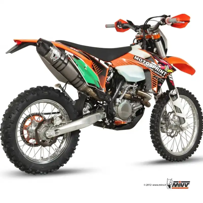 Top-Angebot Auspuffanlage Mivv Komplettanlage 1x1 Edelstahl mit Carbon Kappe Oval Stronger für KTM EXC i.e. / Sixdays 450 ccm Bj. 2012