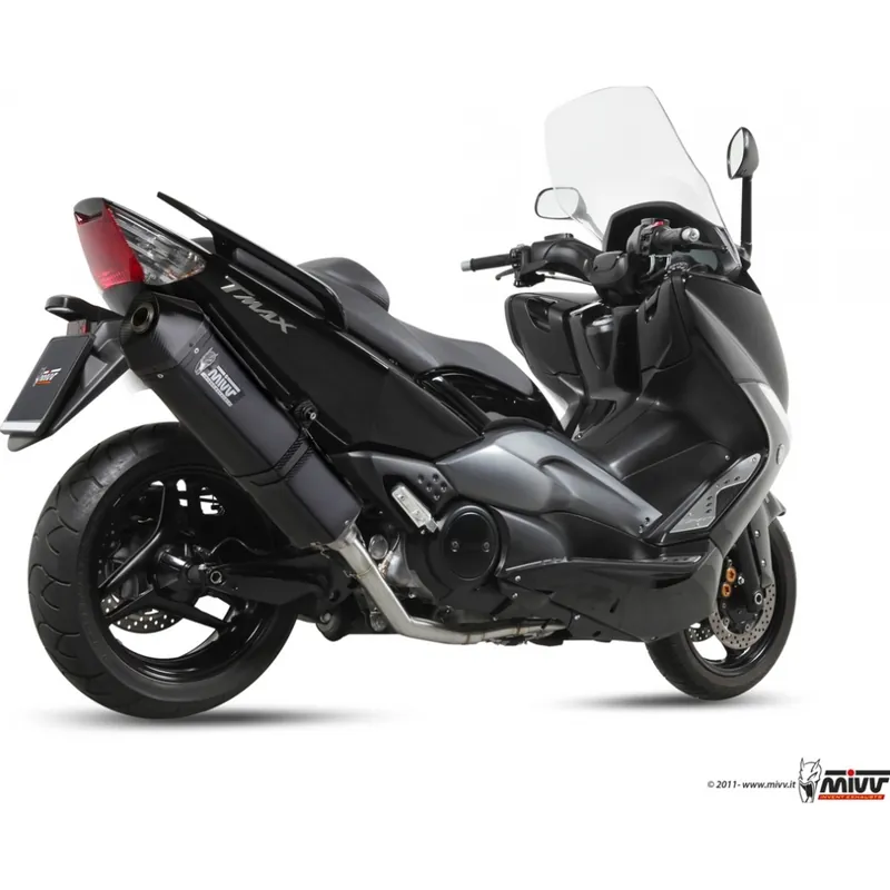 Auspuffanlage Mivv Komplettanlage 2x1 Edelstahl schwarz Speed Edge Sport für Yamaha XP T-Max 500 ccm Top-Angebot