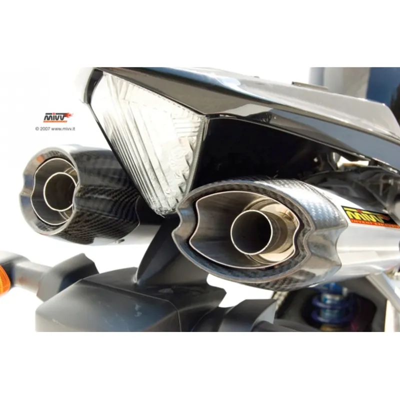 Auspuffanlage Mivv 2 SLIP-ON Titian mit Carbon Kappe Suono Sport für Yamaha YZF-R1 1000 ccm Bj. 2007 - 2008 Sonderaktion