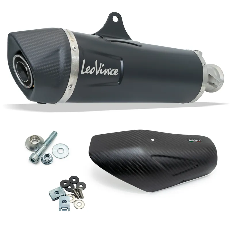 Mega-Angebot Endschalldämpfer LeoVince NERO mit Zulassung, Edelstahl schwarz, Carbon Kappe & Hitzeschild für KTM Adventure 1050 Bj. 2015 - 2016 E3 / Adventure / R 1190 Bj. 2013 - 20216 E3 / Super Adventure 1290 Bj. 2015 - 2016 E3
