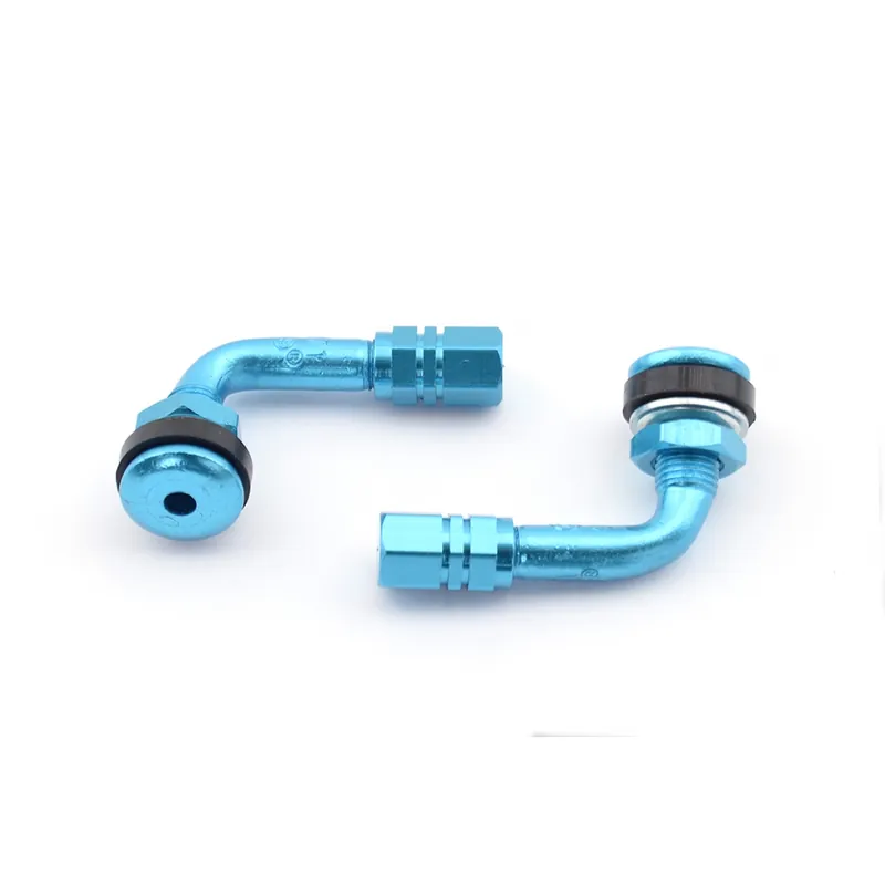Eloxierte Motorradventile 90° Kit 2 Stück blau Kracherpreis
