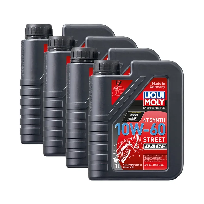 Abverkauf 4x Liqui Moly 1525 Motorbike 4T Synth Street Race Motoröl 10W-60 1L