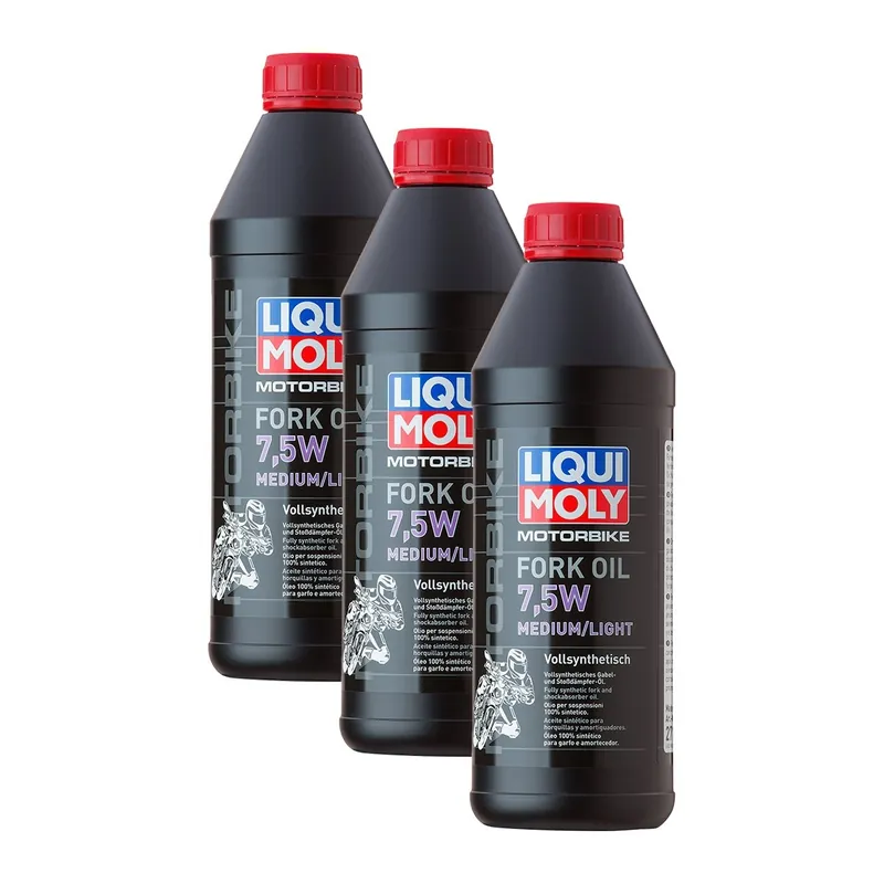 Nur Heute 3x Liqui Moly 2719 Motorbike Motorrad Fork Oil Gabelöl Stoßdämpfer 7,5W medium 1L