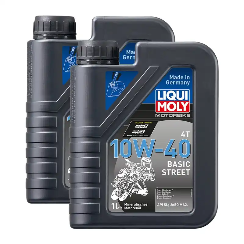 2x Liqui Moly 3044 Motorbike 4T Basic Street Motoröl 10W-40 1L Expressversand