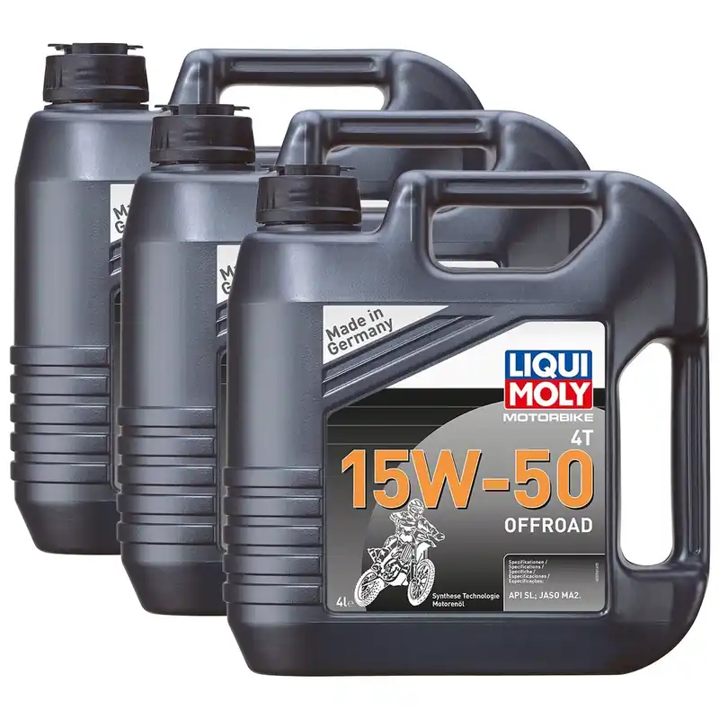 Knallerangebot 3x Liqui Moly 3058 Motorbike 4T Motoröl Offroad 15W-50 4L