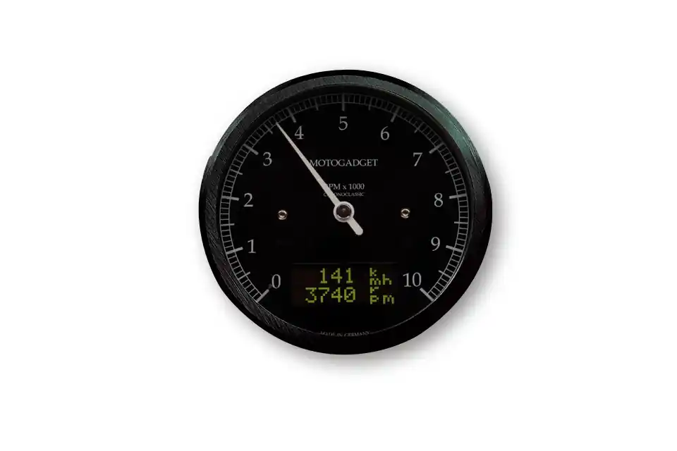 Neu motogadget motoscope classic Drehzahlmesser DarkEdition -10.000 U/min