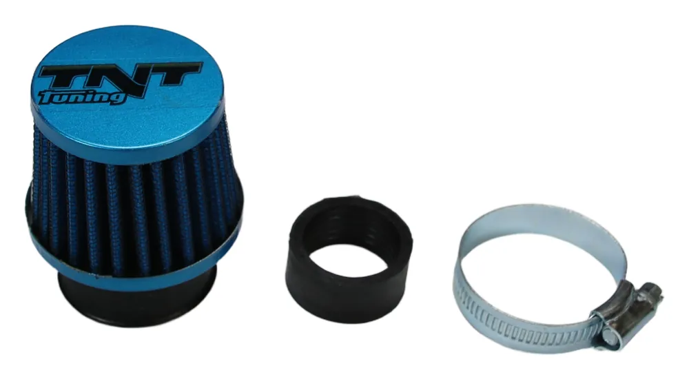 Meistverkauft Luftfilter TNT Stahlgewebe Blau, gerade, Anschluss 28 / 35mm