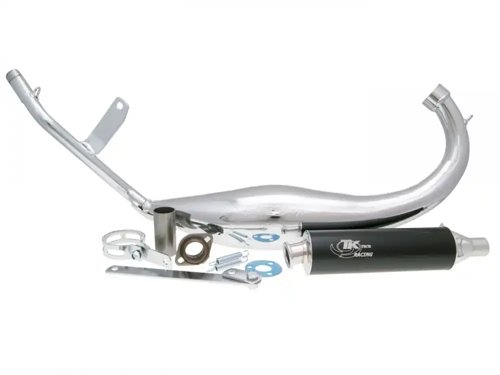 Auspuff Turbo Kit Carreras 50 Chrom für Derbi D50B0, EBE, EBS Knallerangebot