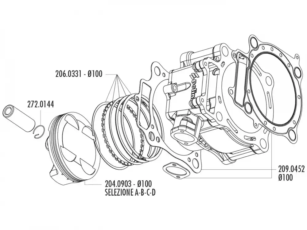Geprüft Kolben Satz Polini 490ccm 100mm (C) für Honda CRF 450 02-05