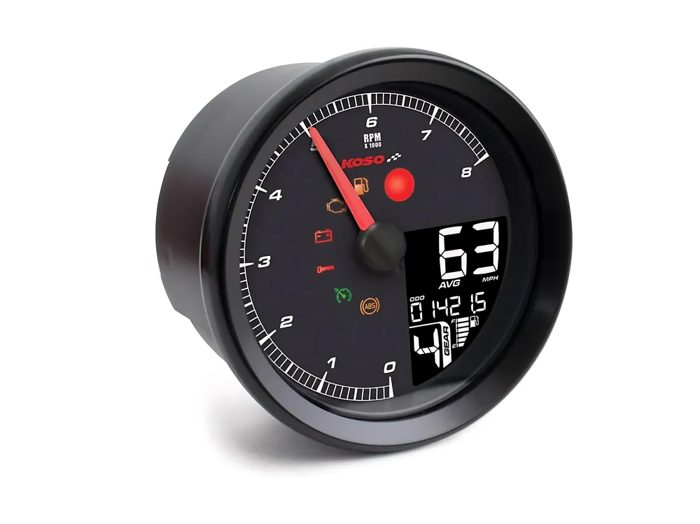 Super-Preis TNT-04 Drehzahlmesser Tachometer Koso schwarzer Rand, mit ABE / KBA universal