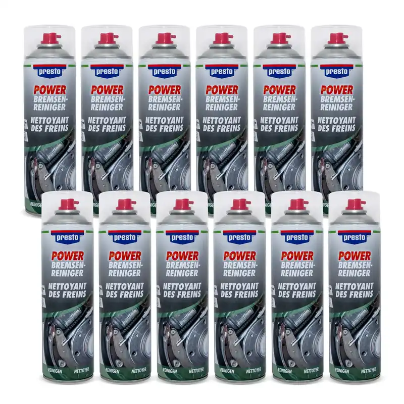 Schnäppchen 12 Dosen Power Bremsenreiniger Spray 315541 Presto, 500ml