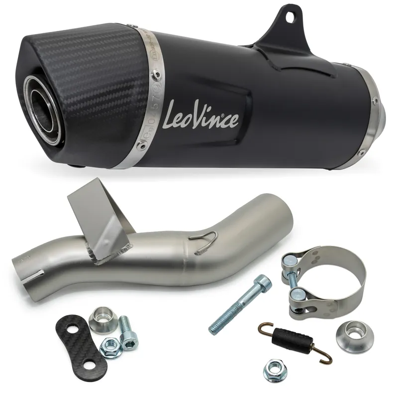 Sonderangebot Endschalldämpfer LeoVince SLIP-ON NERO mit Zulassung, Edelstahl schwarz, Carbon Kappe für Honda CB / CBR 500 F / R / X