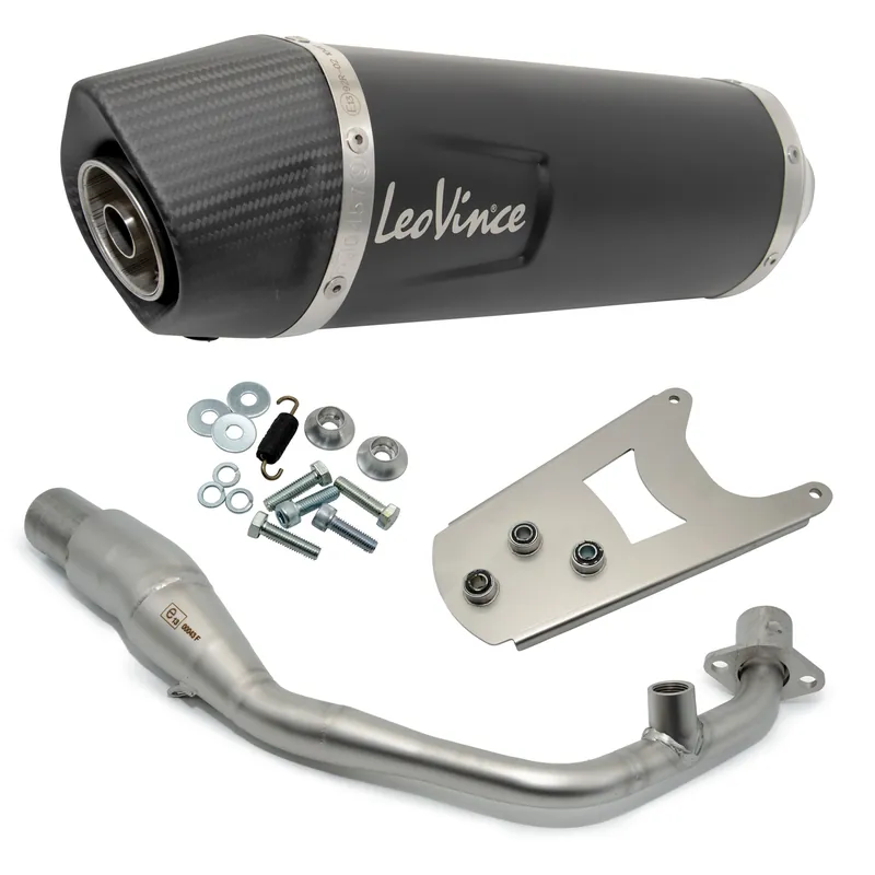 Auspuffanlage LeoVince Komplettanlage NERO mit Katalysator & Zulassung, Edelstahl schwarz, Carbon Kappe für Piaggio Vespa Primavera / Sprint 125 iGet ABS Bestseller