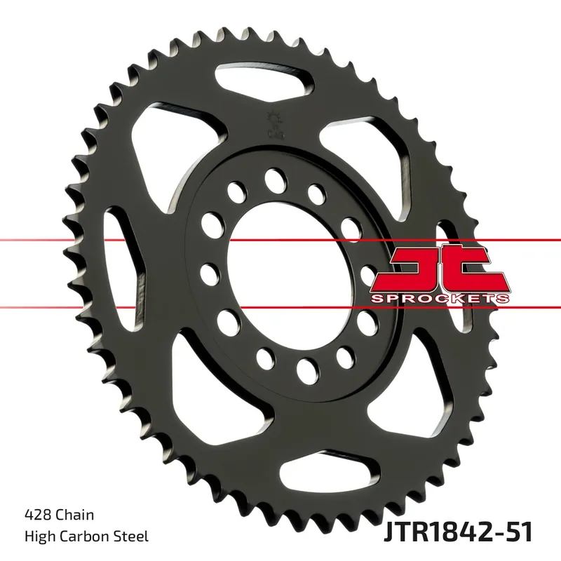 Kracherpreis Kettenrad JT Sprockets 428 51Z Innendurchmesser 62mm Lochkreis 80mm für Yamaha DT TW E Trailway YZ TY SR SE 80 - 350 ccm Bj. 1974 - 2015
