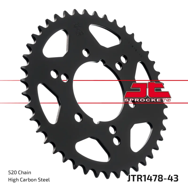 Kettenrad JT Sprockets 520 43Z Innendurchmesser 80mm Lochkreis 104mm für Kawasaki ZX-6R, Polaris Trail Boss Blazer Scrambler X Freedom Xpress Xplorer Wochenendangebot