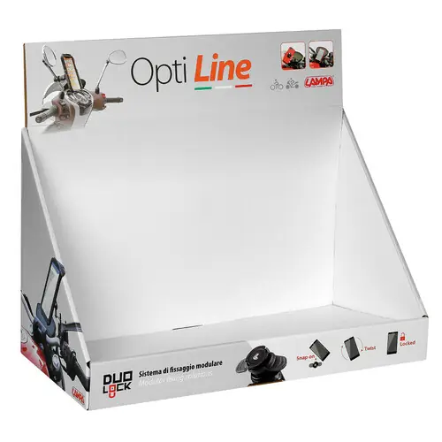 Thekendisplay aus Karton, für die Produkte Optiline Neu