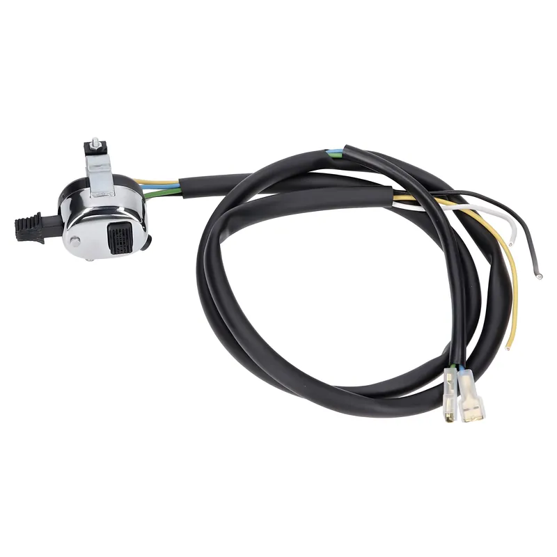 Markenprodukt Schaltereinheit Lenker verchromt 3 Funktionen universal mit Kabel für Mofa / Moped