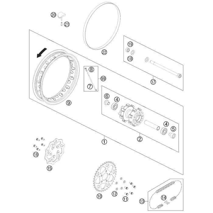 Markenprodukt SPEICHENSATZ HINTEN 10‘‘ ‘12