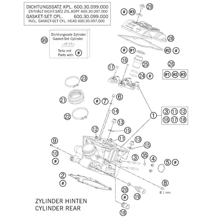 Ausverkauf ZYLINDERKOPF KPL. HINTEN 11