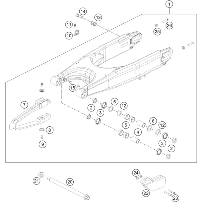 Schwingarmbolzen kpl. 07 Neue Kollektion