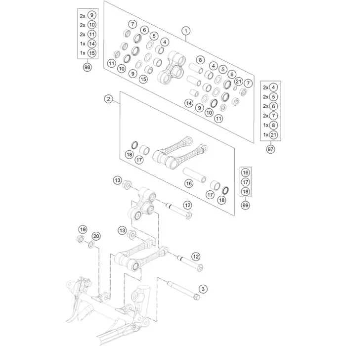 ZUGSTANGEN REP. KIT SX/SX-F Beliebt