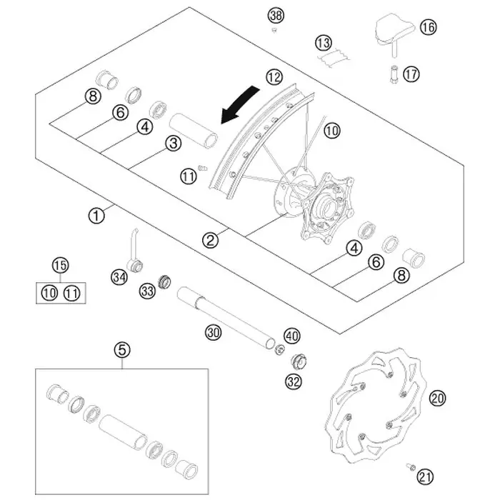 FELGE VORNE 1,6X21‘‘ SCHWARZ Letzte Chance