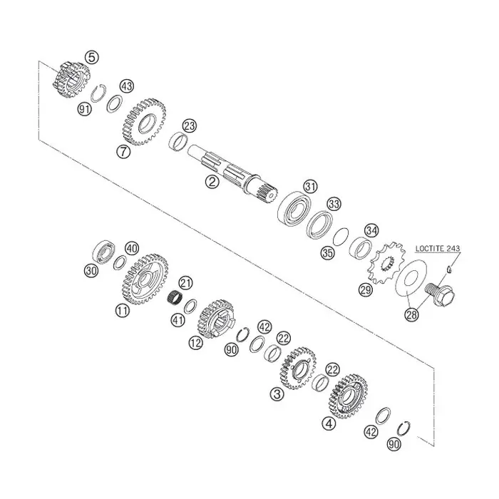 Neue Kollektion Schieberrad 6.Gang (Z=24)