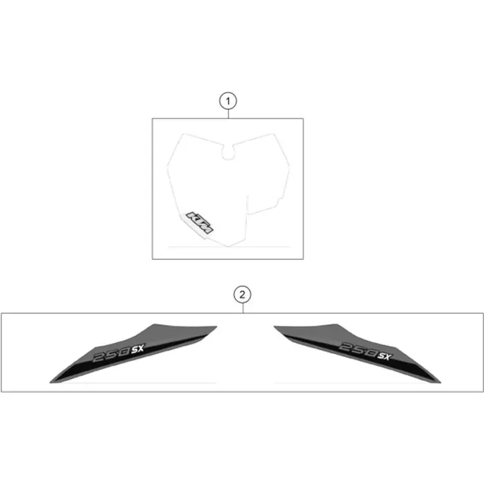 AUFKLEBER-SET HECK 250 SX 14 Sonderangebot