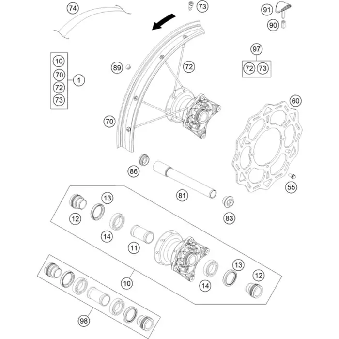 VORDERRAD KPL. 17‘‘ SCHW. 17 Direkt Vom Hersteller