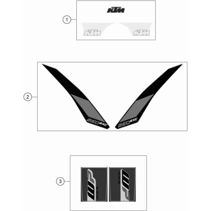 AUFKL. SET SPOILER 250 EXC ´17 Saisonangebot