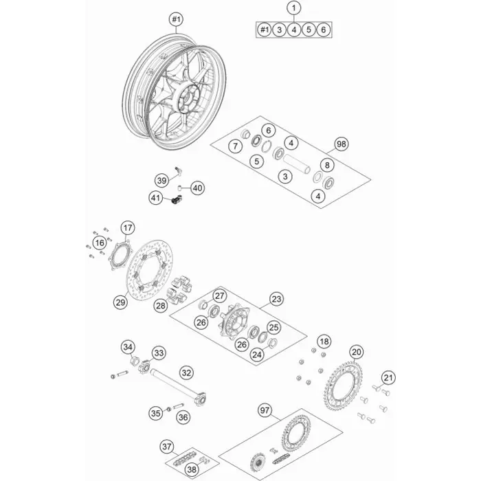 Hinterrad 5.0‘‘X17‘‘ Kpl. Online Kaufen