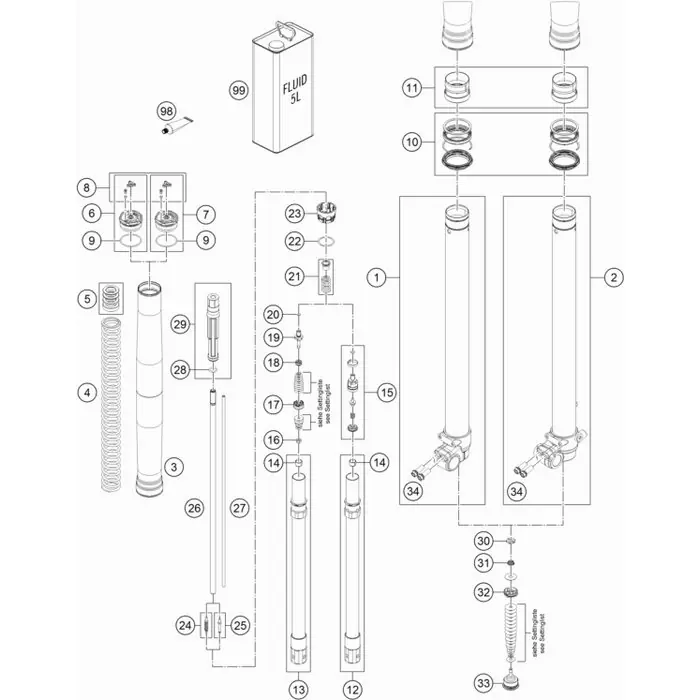 Expressversand Hauptfeder (38,5) 5,0-415 Gabel pol.