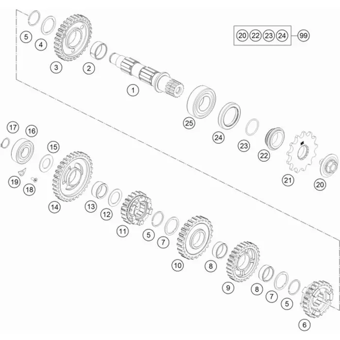 Bestseller Schieberad 5.Gang, Z=23