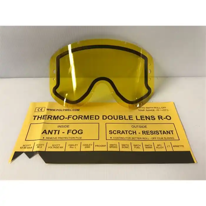 Scott Polywel 80s Doppel Roll Off Recoil Glas Scheibe Linse Gelb Heißes Angebot