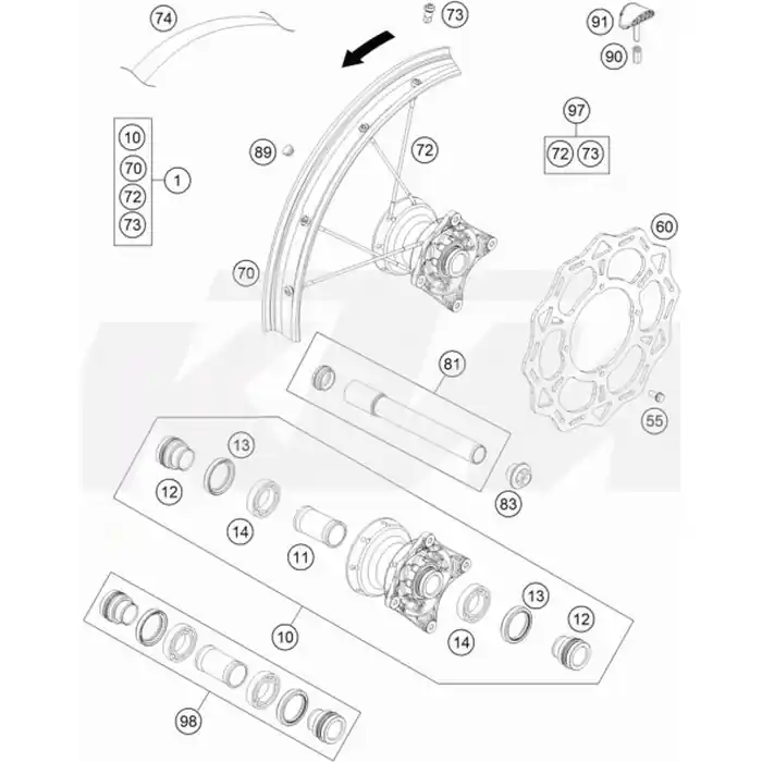 Billig Vorderrad kpl. 17‘‘ 85SX 2019