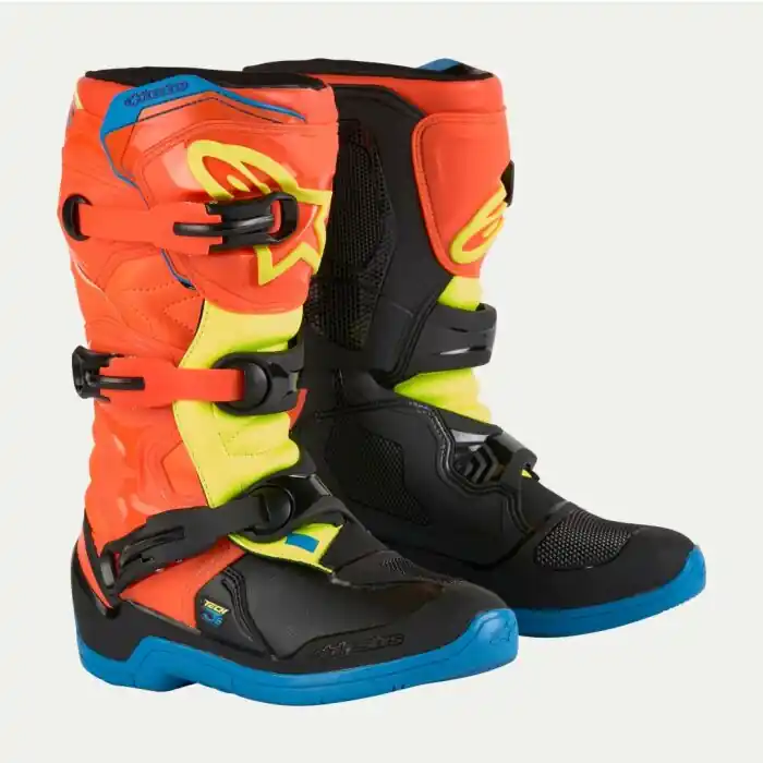 Sichere Zahlung Alpinestars Stiefel Tech 3S Kids Neonorange Blau 42