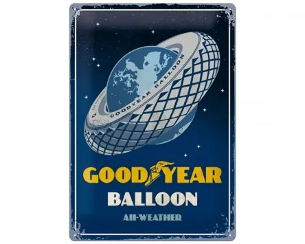 Reklameschild NOSTALGIC ART Goodyear - Balloon Tire, 30x40cm, geprägtes Stahlblech, Blechtafel Bestpreis