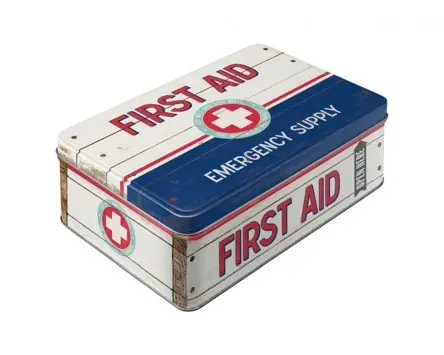 Vorratsdose, flach NOSTALGIC ART First Aid Blue - Emergency Supply 23x16x7 cm 2.5 l Ausverkauf