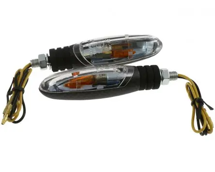 Sonderaktion Blinker KAK Carbon-Stick (mit Zulassung) Klarglas, mit Prüfz