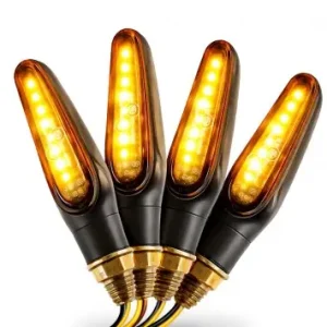 4x LED Blinker Laufeffekt 12V universal, Lauflicht Sequentiell schwarz Motorrad, Roller, Quad, Moped, Mofa Set Kit Satz Meistverkauft