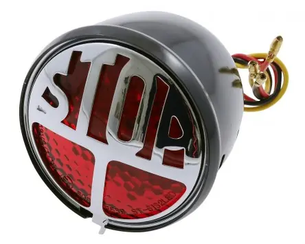Rücklicht SHIN YO LED Stop, rot, schwarz Metall mit Nummernschildbeleuchtung ABE Motorrad, Roller, Quad Sichere Zahlung